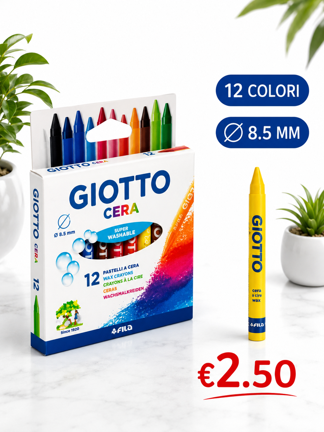 GIOTTO CERA 12COLORI