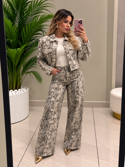 GIACCA IN DENIM PITONATA