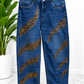 JEANS STRISCE ORO