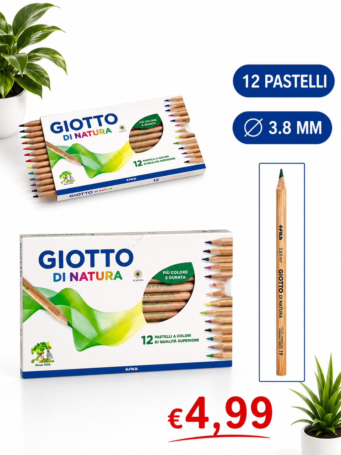 GIOTTO NATURA 12PASTELLI