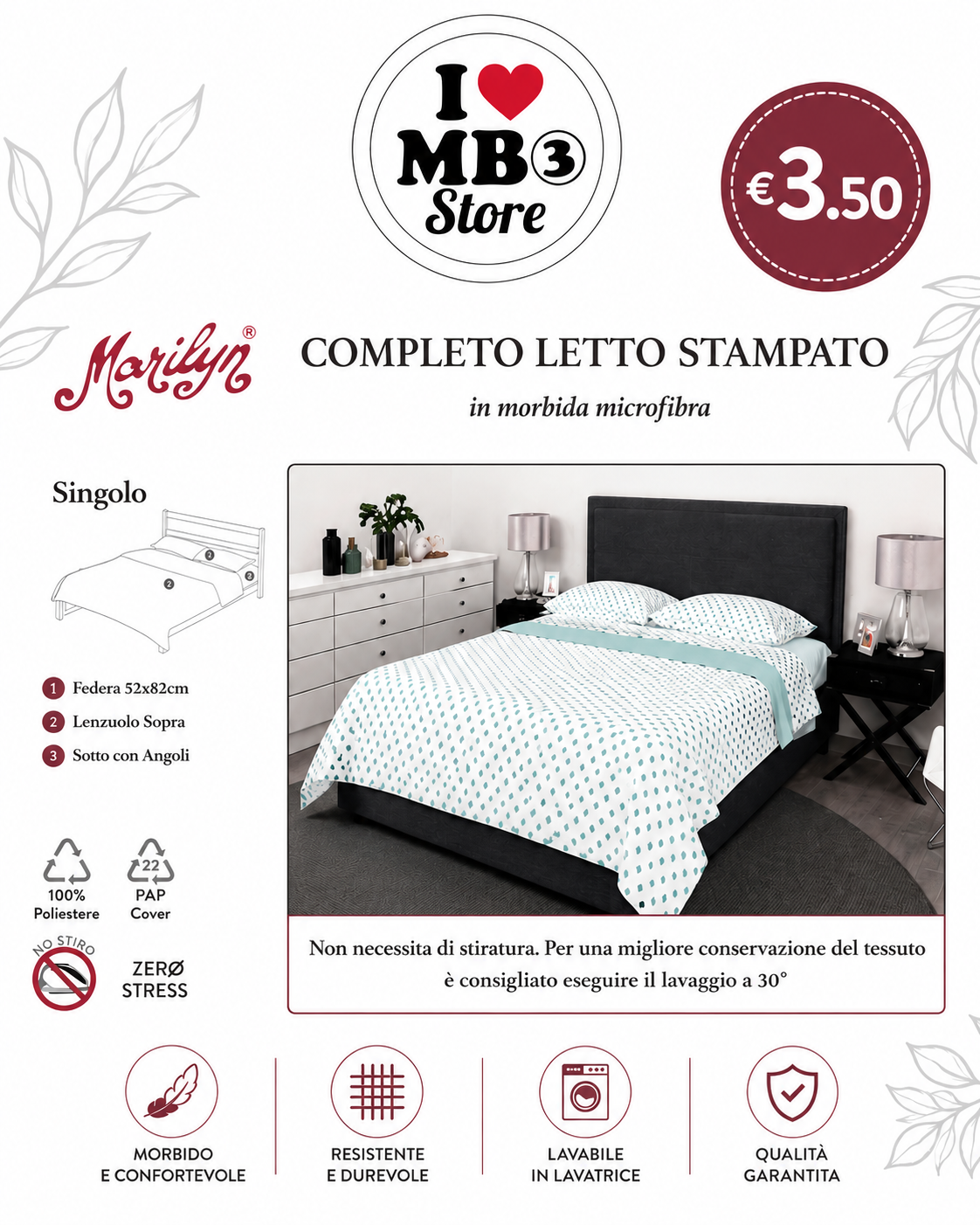 COMPLETO LETTO SINGOLO