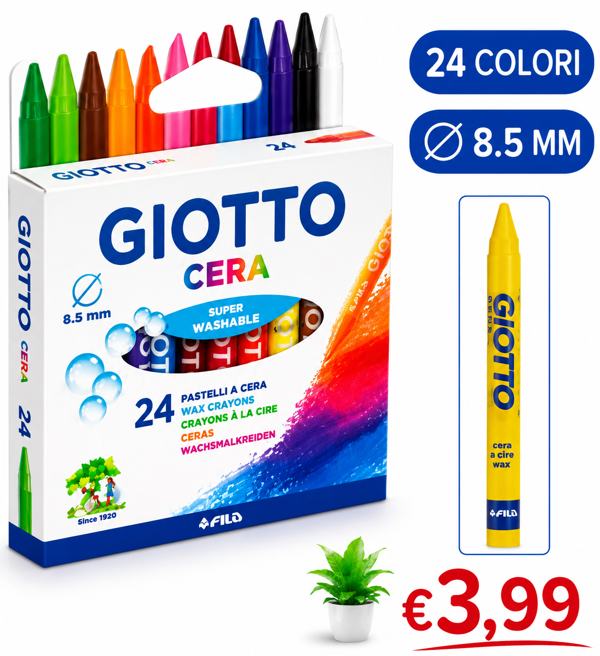 GIOTTO CERA 24COLORI
