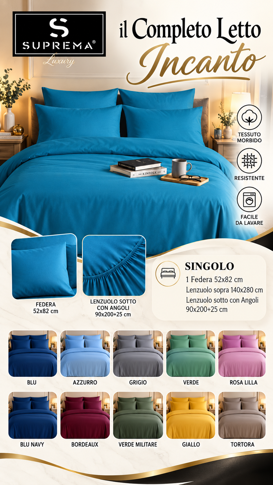 IL COMPLETO LETTO INCANTO SINGOLO