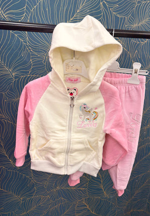 Tuta zip e cappuccio neonata