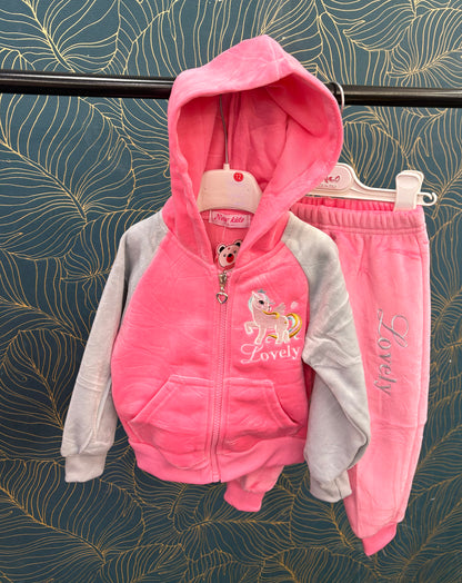 Tuta zip e cappuccio neonata