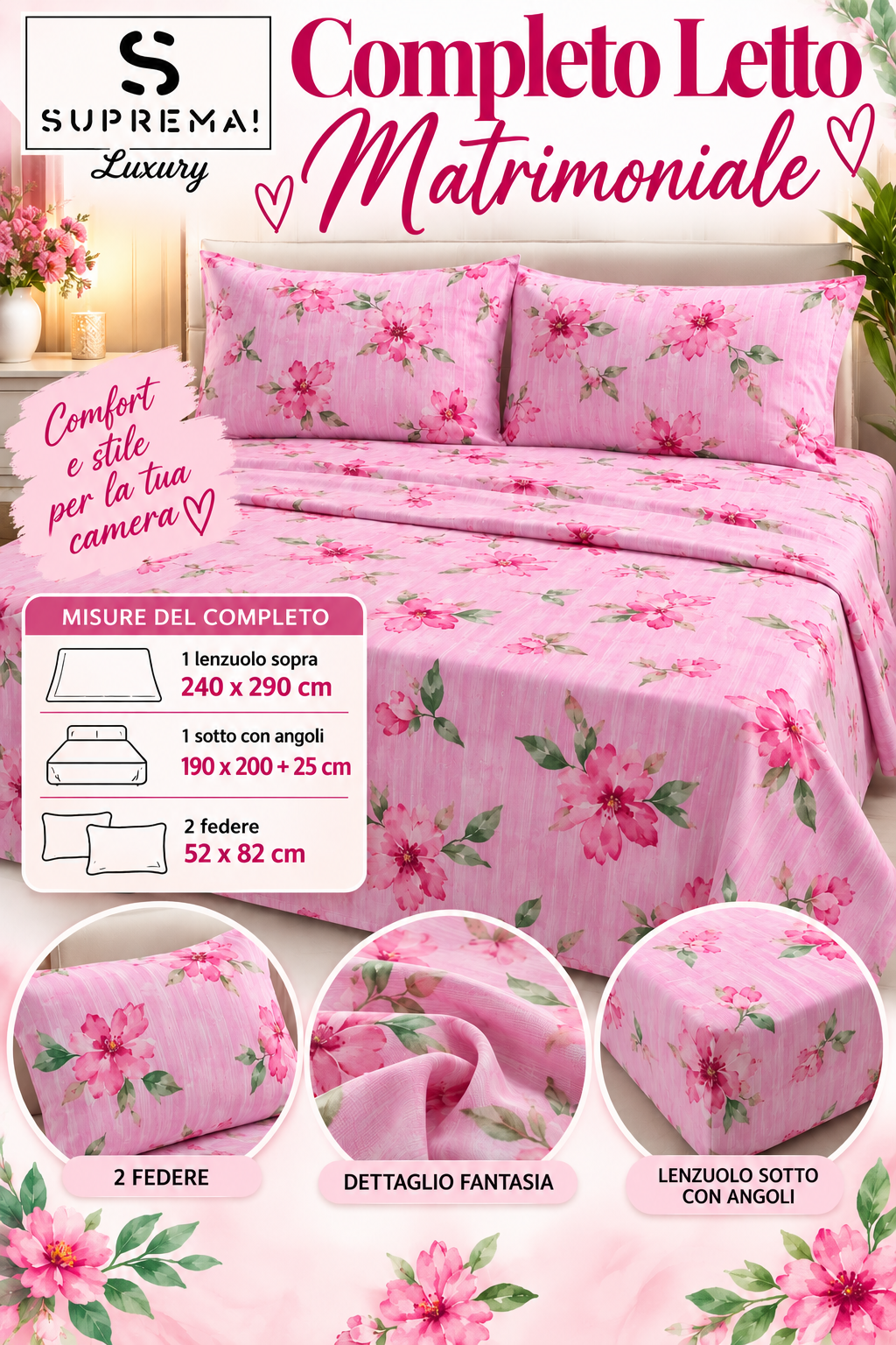 COMPLETO LETTO MATRIMONIALE SUPEREMA