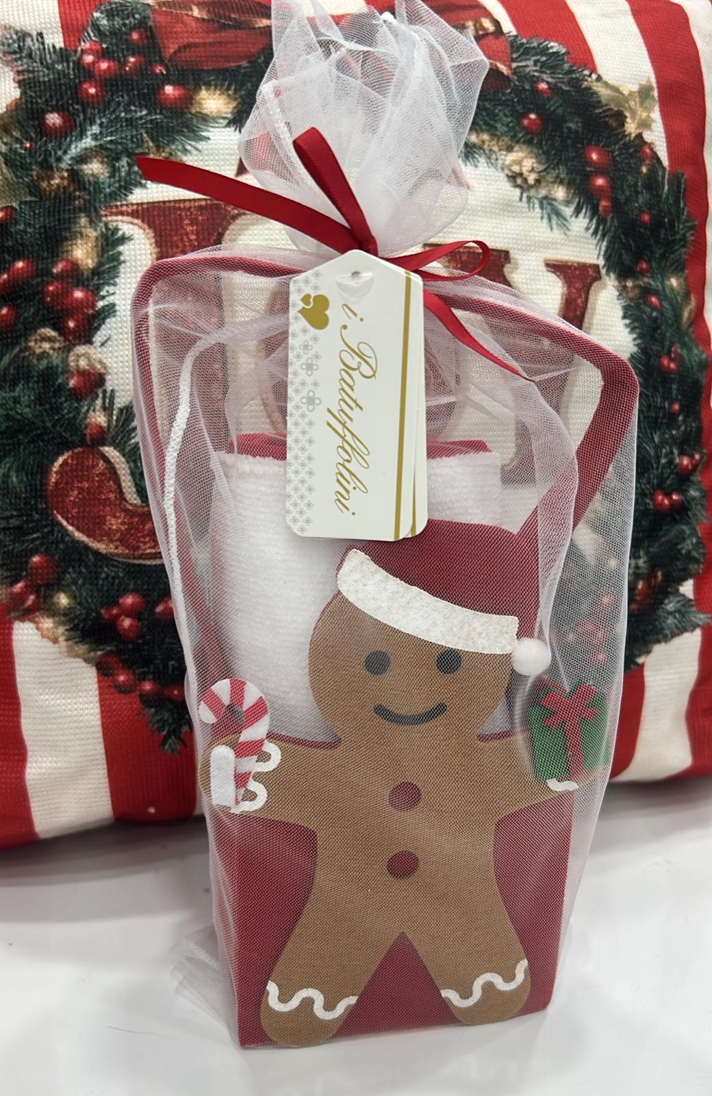 Idea regalo natalizia borsetta con accappatoio