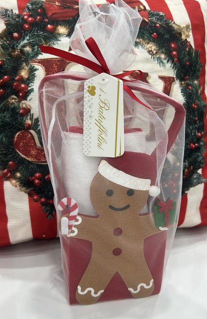 Idea regalo natalizia borsetta con accappatoio
