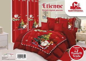 Trapunta natalizia con tenda abbinata
