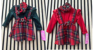 Vestitino neonata scozzese velluto