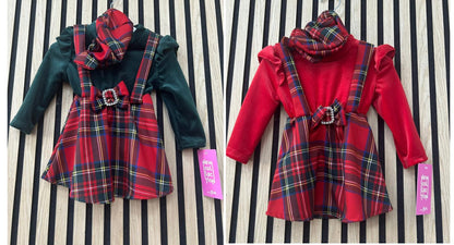 Vestitino neonata scozzese velluto