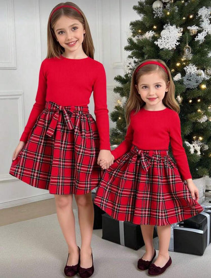 Gonna fiocco scozzese bimba