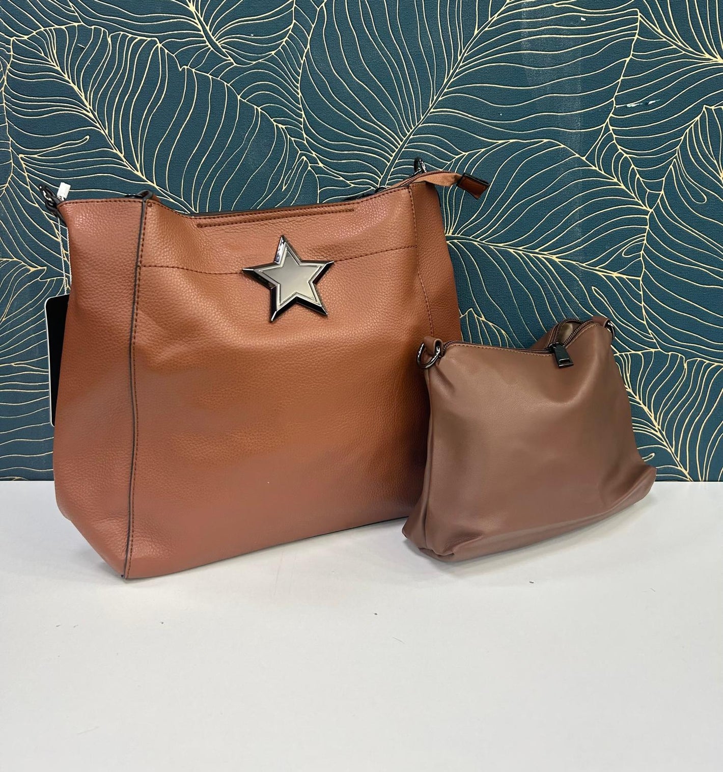 Borsa con borsellino in pelle