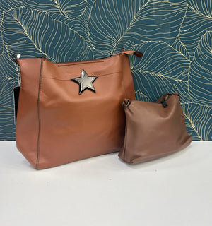 Borsa con borsellino in pelle