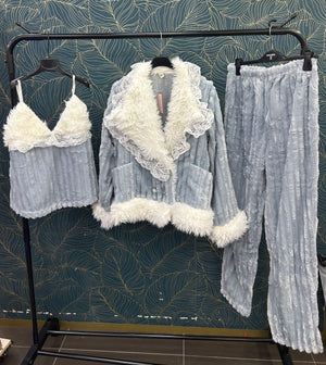 Pigiama donna con pelliccia