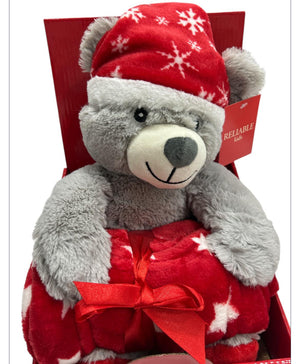 Plaid natalizio con orsetto