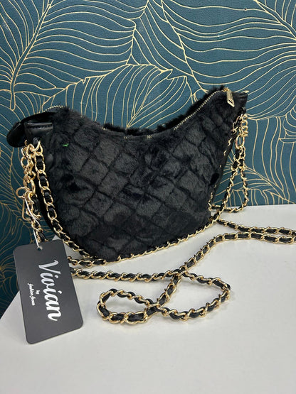 Borsetta peluche con catenina