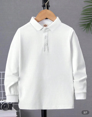 Polo manica lunga bianca