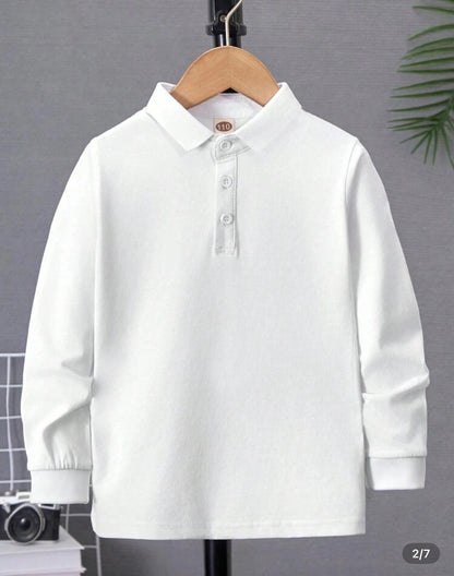 Polo manica lunga bianca