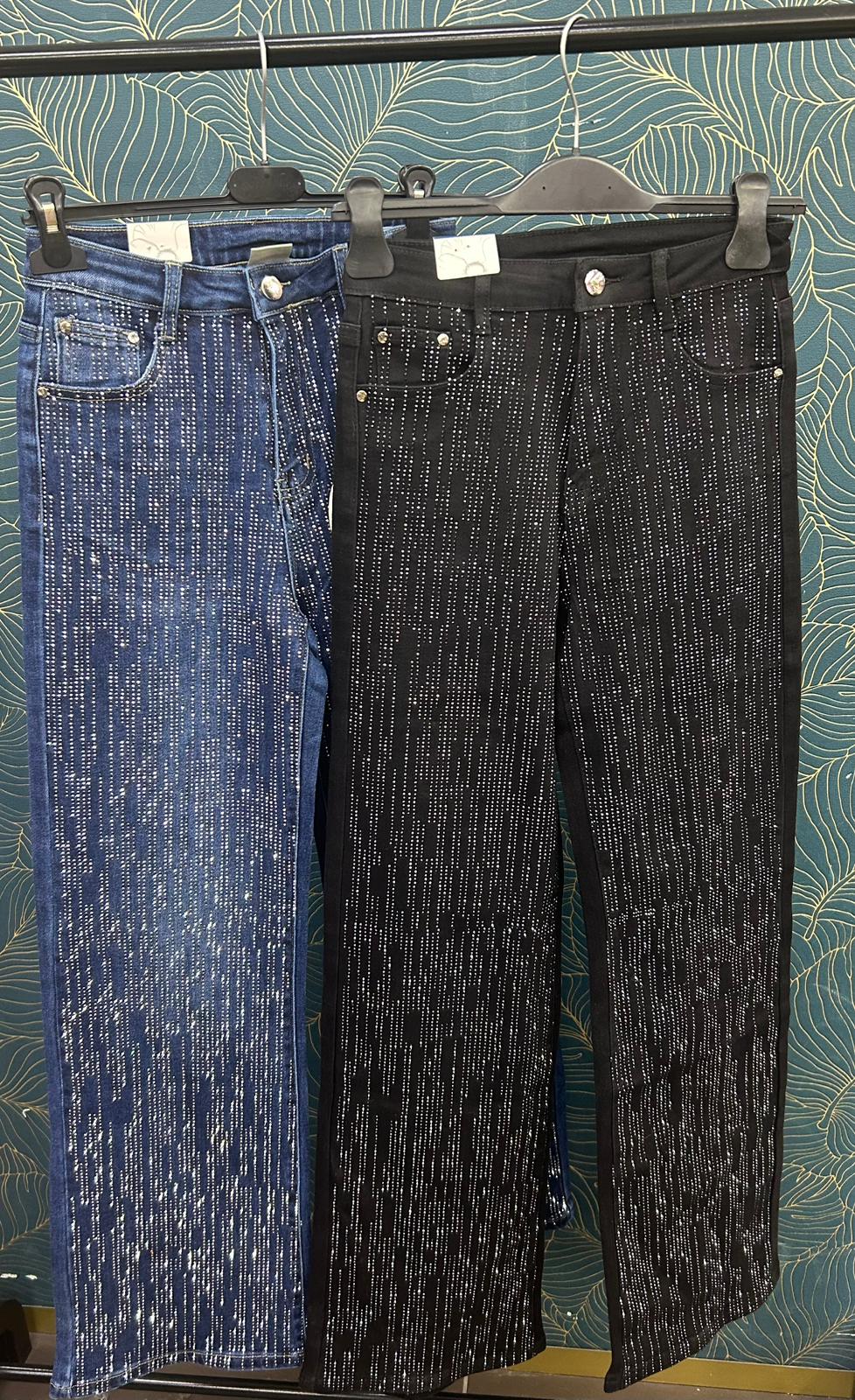 Jeans donna brillantinato