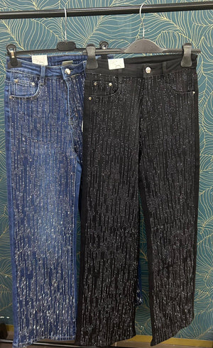 Jeans donna brillantinato