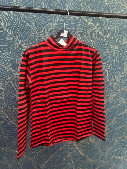 Maglia collo alto a righe donna