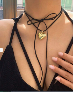 Collana cuore caucciù