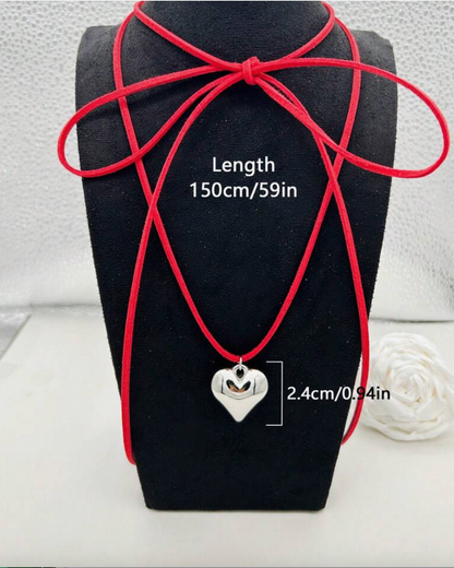 Collana cuore caucciù