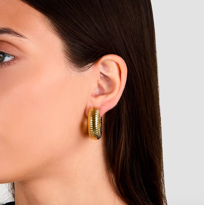 Set orecchini e earcuff rigato