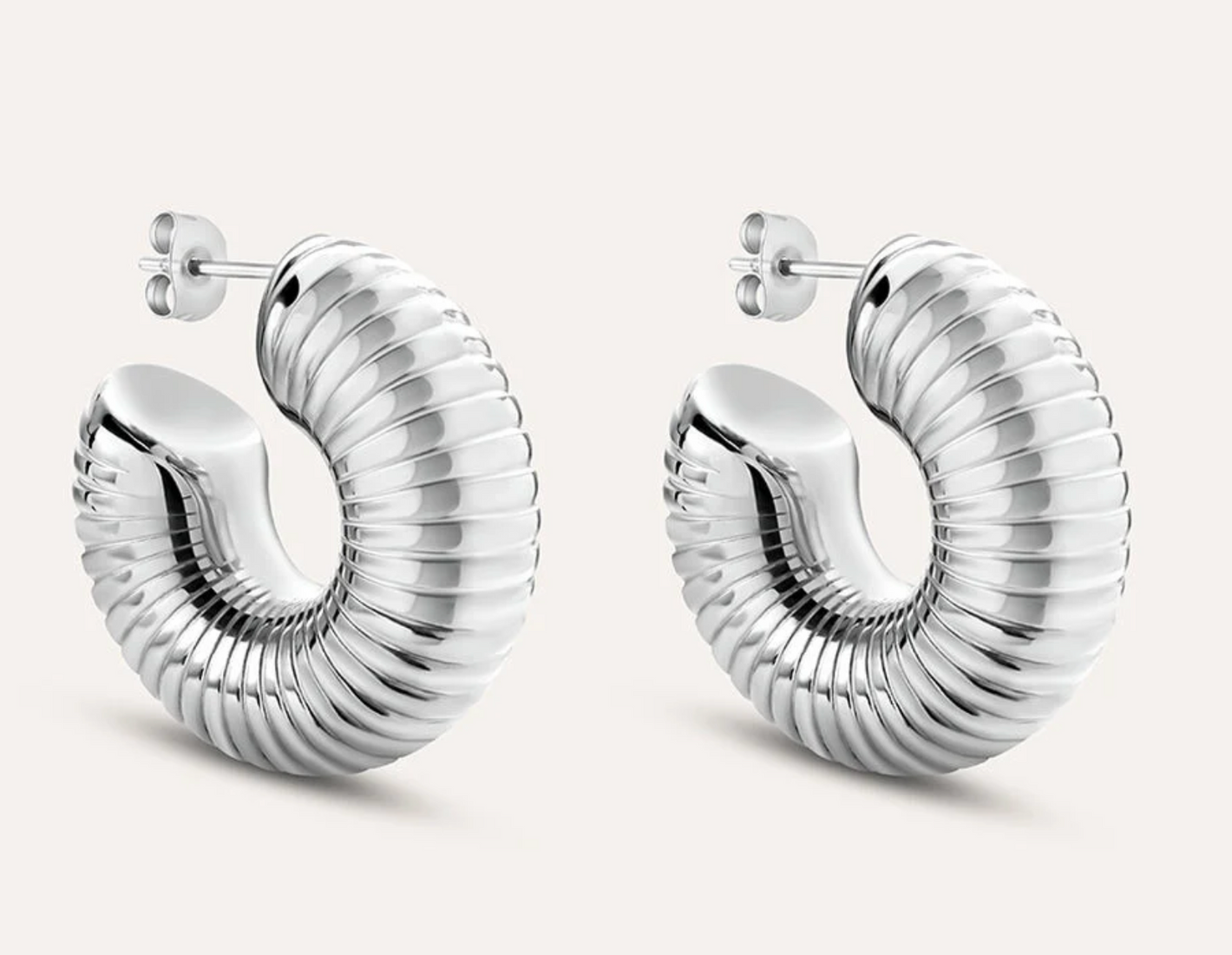 Set orecchini e earcuff rigato