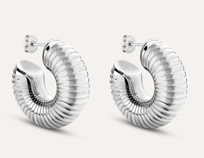 Set orecchini e earcuff rigato