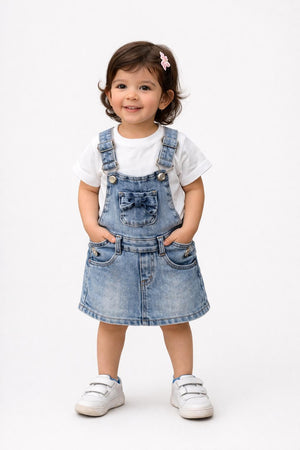 Salopette neonata fiocco