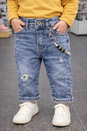 Jeans neonato con catenina