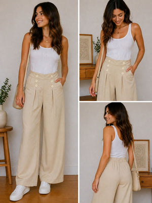 Pantalone donna con bottoni