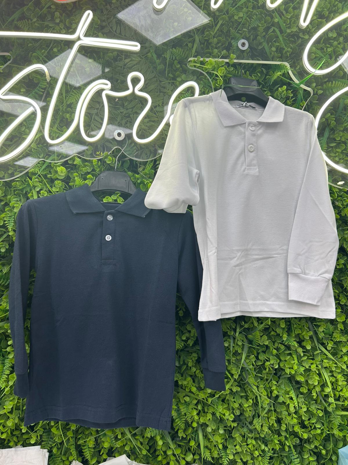 Polo manica lunga blu