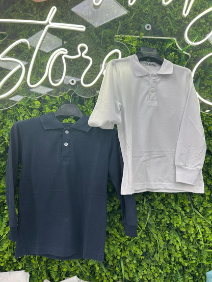 Polo manica lunga blu